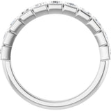 Platinum Straight Baguette Natural Diamond Bezel-Set Anniversary Band – 1/3–9/10 CTW - view 2