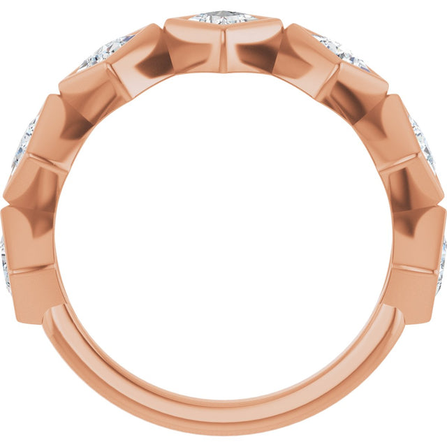 10K Gold Square Lab-Grown Diamond Bezel-Set Anniversary Band – 3/4–2 CTW (Style 126546) - Rose Gold - view 2