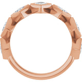 14K Gold Square Natural Diamond Bezel-Set Anniversary Band – 3/4–2 CTW - Rose Gold - view 2