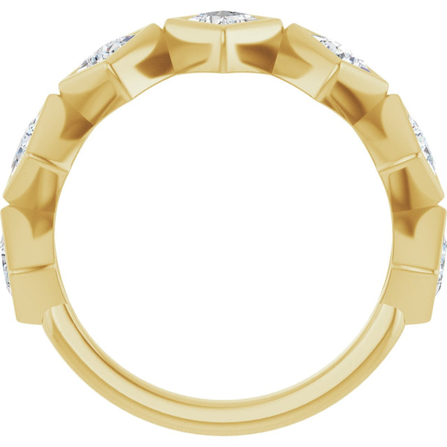 10K Gold Square Lab-Grown Diamond Bezel-Set Anniversary Band – 3/4–2 CTW (Style 126546) - Yellow Gold - view 2