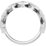 10K Gold Square Natural Diamond Bezel-Set Anniversary Band – 9/10–1 9/10 CTW - White Gold - view 2