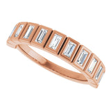 14K Gold Straight Baguette Natural Diamond Bezel-Set Anniversary Band – 1/4–7/8 CTW - Rose Gold - view 5