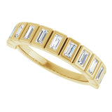14K Gold Straight Baguette Lab-Grown Diamond Bezel-Set Anniversary Band – 1/3–9/10 CTW - Yellow Gold - view 5