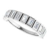 14K Gold Straight Baguette Lab-Grown Diamond Bezel-Set Anniversary Band – 1/3–9/10 CTW - White Gold - view 5
