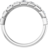 10K Gold Straight Baguette Natural Diamond Bezel-Set Anniversary Band – 3/4–1 CTW - White Gold - view 2