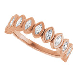 14K Gold Marquise Lab-Grown Diamond Bezel-Set Anniversary Band – 3/8–5/8 CTW - Rose Gold - view 5