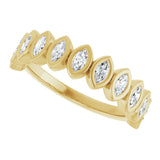 14K Gold Marquise Lab-Grown Diamond Bezel-Set Anniversary Band – 3/8–5/8 CTW - Yellow Gold - view 5