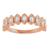 14K Gold Marquise Lab-Grown Diamond Bezel-Set Anniversary Band – 3/8–5/8 CTW - Rose Gold - view 3