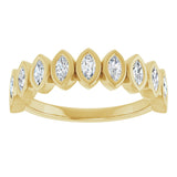 14K Gold Marquise Lab-Grown Diamond Bezel-Set Anniversary Band – 3/8–5/8 CTW - Yellow Gold - view 3