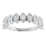Platinum Marquise Natural Diamond Bezel-Set Anniversary Band – 3/8–5/8 CTW - view 3