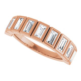 10K Gold Straight Baguette Lab-Grown Diamond Bezel-Set Anniversary Band – 9/10 CTW - Rose Gold - view 5