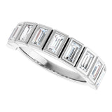 10K Gold Straight Baguette Lab-Grown Diamond Bezel-Set Anniversary Band – 9/10 CTW - White Gold - view 5