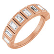 10K Gold Straight Baguette Natural Diamond Bezel-Set Anniversary Band – 3/4–1 CTW - Rose Gold