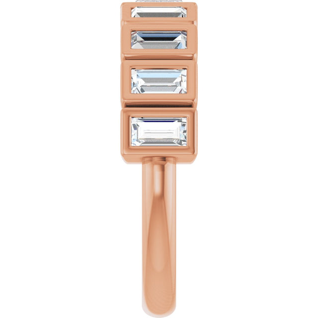 10K Gold Straight Baguette Lab-Grown Diamond Bezel-Set Anniversary Band – 9/10 CTW - Rose Gold - view 4