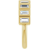 10K Gold Straight Baguette Natural Diamond Bezel-Set Anniversary Band – 3/4–1 CTW - Yellow Gold - view 4