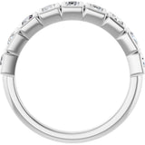 10K Gold Straight Baguette Natural Diamond Bezel-Set Anniversary Band – 3/4–1 CTW - White Gold - view 2