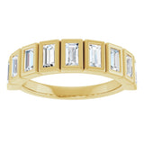 10K Gold Straight Baguette Lab-Grown Diamond Bezel-Set Anniversary Band – 9/10 CTW - Yellow Gold - view 3
