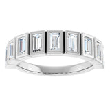 10K Gold Straight Baguette Lab-Grown Diamond Bezel-Set Anniversary Band – 9/10 CTW - White Gold - view 3