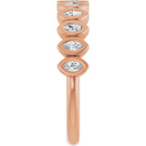 14K Gold Marquise Lab-Grown Diamond Bezel-Set Anniversary Band – 3/8–5/8 CTW - Rose Gold - view 4