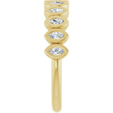 14K Gold Marquise Lab-Grown Diamond Bezel-Set Anniversary Band – 3/8–5/8 CTW - Yellow Gold - view 4
