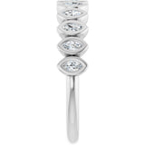 14K Gold Marquise Lab-Grown Diamond Bezel-Set Anniversary Band – 3/8–5/8 CTW - White Gold - view 4
