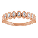 14K Gold Marquise Lab-Grown Diamond Bezel-Set Anniversary Band – 3/8–5/8 CTW - Rose Gold - view 3