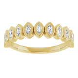14K Gold Marquise Lab-Grown Diamond Bezel-Set Anniversary Band – 3/8–5/8 CTW - Yellow Gold - view 3