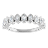Platinum Marquise Lab-Grown Diamond Bezel-Set Anniversary Band – 3/8–5/8 CTW - view 3