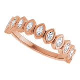 14K Gold Marquise Lab-Grown Diamond Bezel-Set Anniversary Band – 3/8–5/8 CTW - Rose Gold - view 5