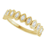 14K Gold Marquise Lab-Grown Diamond Bezel-Set Anniversary Band – 3/8–5/8 CTW - Yellow Gold - view 5