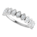 14K Gold Marquise Lab-Grown Diamond Bezel-Set Anniversary Band – 3/8–5/8 CTW - White Gold - view 5