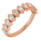 14K Gold Marquise Natural Diamond Bezel-Set Anniversary Band – 3/8–5/8 CTW - Rose Gold