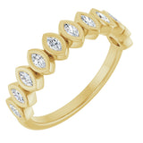 14K Gold Marquise Natural Diamond Bezel-Set Anniversary Band – 3/8–5/8 CTW - Yellow Gold