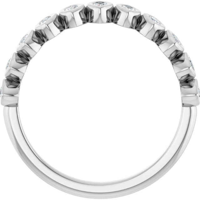 Platinum Marquise Lab-Grown Diamond Bezel-Set Anniversary Band – 3/8–5/8 CTW - view 2