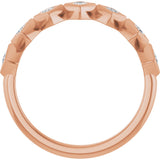 14K Gold Square Natural Diamond Bezel-Set Anniversary Band – 1/8–5/8 CTW - Rose Gold - view 2