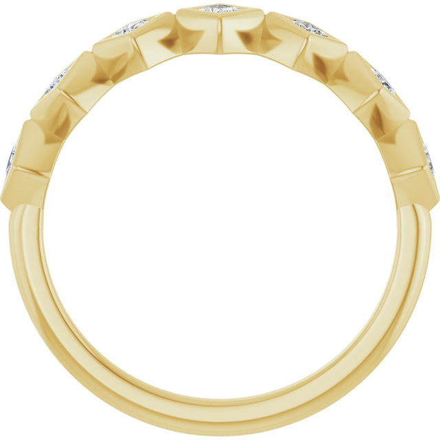 14K Gold Square Lab-Grown Diamond Bezel-Set Anniversary Band – 1/10–5/8 CTW - Yellow Gold - view 2