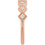 14K Gold Square Lab-Grown Diamond Bezel-Set Anniversary Band – 1/10–5/8 CTW - Rose Gold - view 4