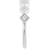 10K Gold Square Lab-Grown Diamond Bezel-Set Anniversary Band – 1/8–5/8 CTW - White Gold - view 4