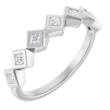 10K Gold Square Natural Diamond Bezel-Set Anniversary Band – 1/8–5/8 CTW - White Gold