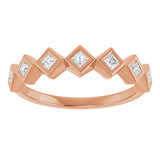 10K Gold Square Lab-Grown Diamond Bezel-Set Anniversary Band – 1/8–5/8 CTW - Rose Gold - view 3