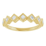 10K Gold Square Lab-Grown Diamond Bezel-Set Anniversary Band – 1/8–5/8 CTW - Yellow Gold - view 3