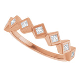 14K Gold Square Lab-Grown Diamond Bezel-Set Anniversary Band – 1/10–5/8 CTW - Rose Gold - view 5