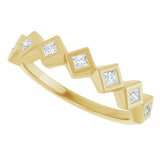 14K Gold Square Natural Diamond Bezel-Set Anniversary Band – 1/8–5/8 CTW - Yellow Gold - view 5