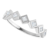 10K Gold Square Lab-Grown Diamond Bezel-Set Anniversary Band – 1/8–5/8 CTW - White Gold - view 5