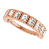 10K Gold Straight Baguette Lab-Grown Diamond Bezel-Set Anniversary Band – 9/10 CTW - Rose Gold - view 5