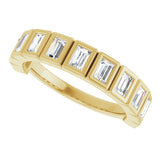 10K Gold Straight Baguette Lab-Grown Diamond Bezel-Set Anniversary Band – 9/10 CTW - Yellow Gold - view 5