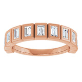 10K Gold Straight Baguette Lab-Grown Diamond Bezel-Set Anniversary Band – 9/10 CTW - Rose Gold - view 3
