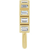 10K Gold Straight Baguette Natural Diamond Bezel-Set Anniversary Band – 3/4–1 CTW - Yellow Gold - view 4