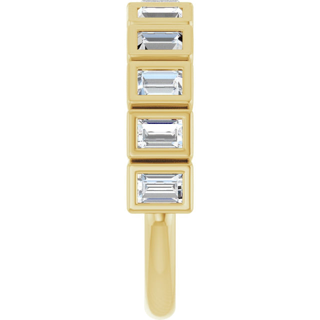 10K Gold Straight Baguette Lab-Grown Diamond Bezel-Set Anniversary Band – 9/10 CTW - Yellow Gold - view 4