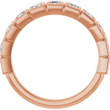 10K Gold Straight Baguette Lab-Grown Diamond Bezel-Set Anniversary Band – 9/10 CTW - Rose Gold - view 2